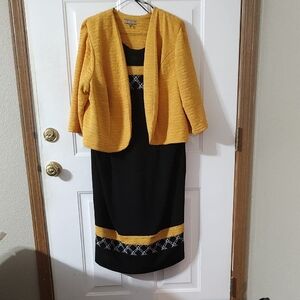Yellow and Black Asymmetrical Dress
